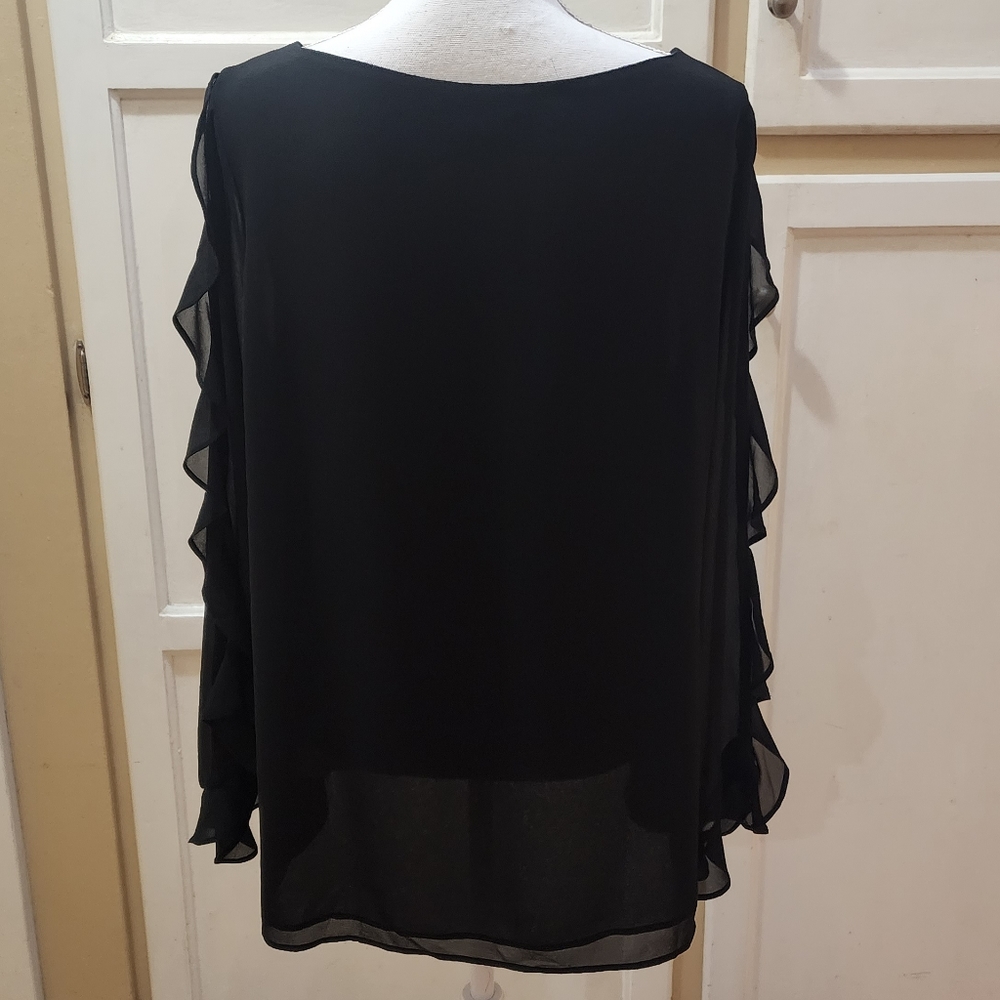 ROZ & ALI Women's Ruffled Long-sleeved Tunic - Picture 5 of 11